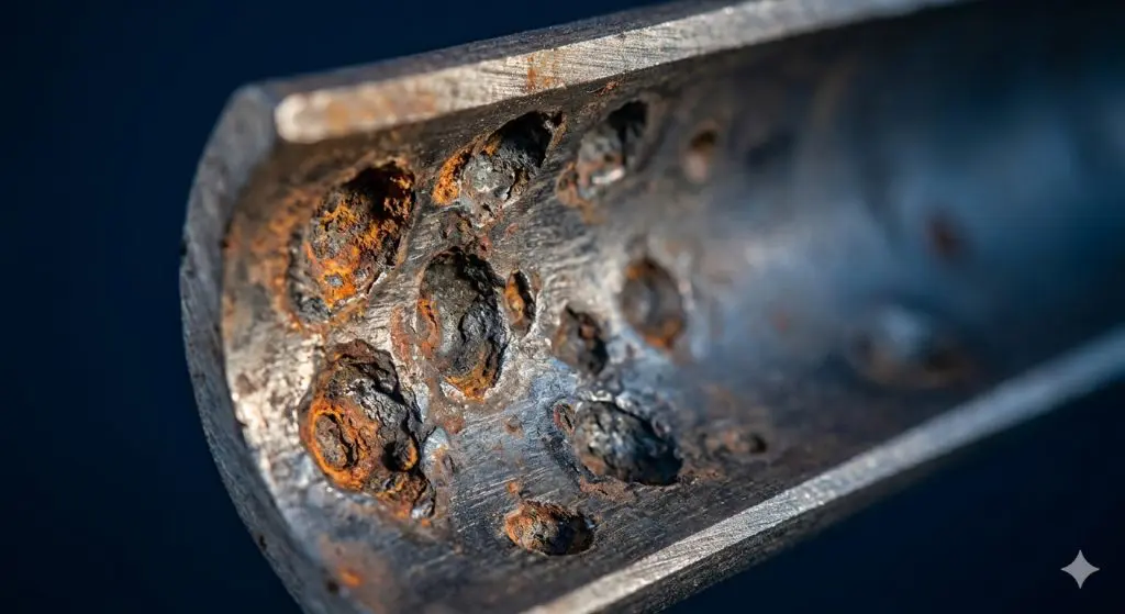 Industrial fire-tube boiler in mechanical room during boiler layup shutdown — pressure gauges visible
