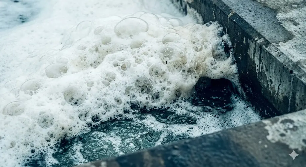 Wastewater aeration basin foam prevention with ChemREADY NoFoam defoamer