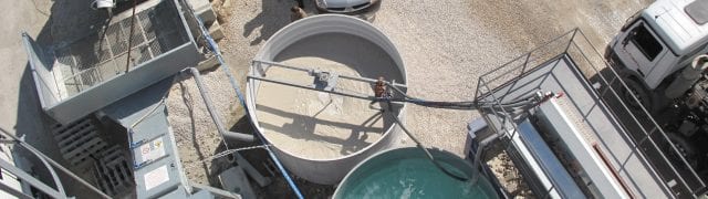 Concrete slurry dewatering wastewater
